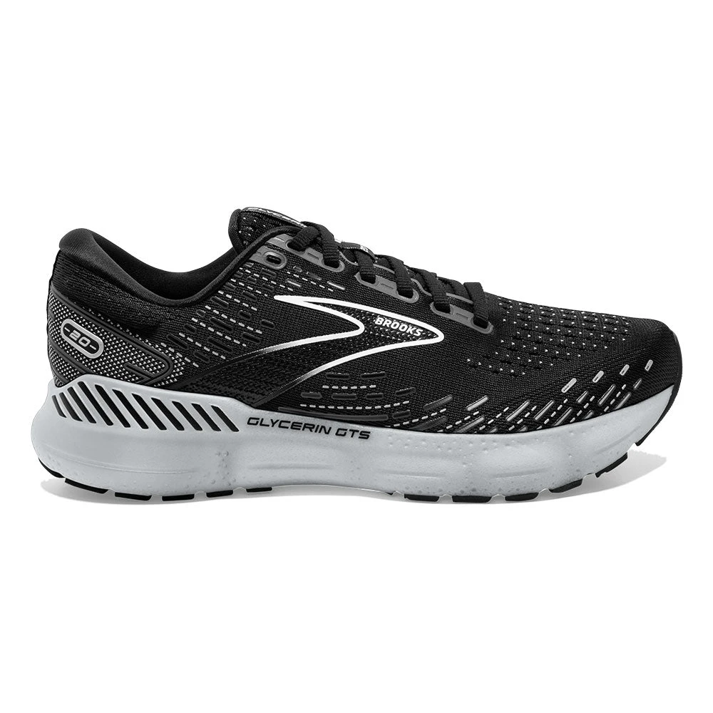 Brooks Glycerin GTS 20 Athletic Shoe Black/White/Alloy (Women's) 5 Brooks Glycerin GTS 20 Athletic Shoe Black/White/Alloy (Women's) - Image 3