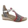 Naot Fiona Sandal Cheetah Suede/Kiss Red/Radiant Gold Leather (Women's) -Marlou Shoes Sales Shop 5042SIR