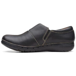 Clarks Un Loop Ave Slip-On Black Leather (Women's) -Marlou Shoes Sales Shop Blk 5 116b425c dd22 47de 92e2 e12ae6200395