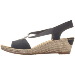 Rieker Fanni H6 Wedge Sandal Black (Women's) -Marlou Shoes Sales Shop Blk 5 74441e8a 141c 4642 8824 ddbcd04f77b8