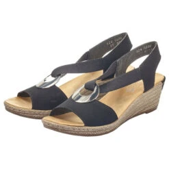 Rieker Fanni H6 Wedge Sandal Black (Women's) -Marlou Shoes Sales Shop Blk 7 10cf57d2 2e42 4760 bb51 2129b144d95f