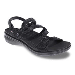 Revere Miami Sandal Black Lizard (Women's)