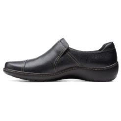 Clarks Cora Poppy Black Leather Slip-On (Women's) -Marlou Shoes Sales Shop CoraPoppy 2