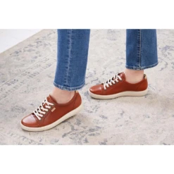 Ecco Soft 7 Cognac Leather Sneaker (Women's) 21 Ecco Soft 7 Cognac Leather Sneaker (Women's) -Marlou Shoes Sales Shop EccoCogna