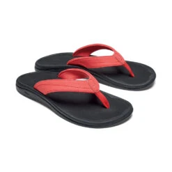 OluKai 'Ohana Flip Flop Sandal Hot Coral / Black (Women's) -Marlou Shoes Sales Shop HotCor 4