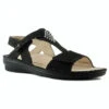 Finn Comfort Calvia Sandal Black Nubuck (Women's) -Marlou Shoes Sales Shop MAR04362