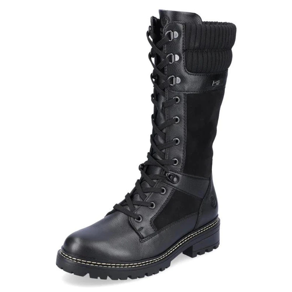Remonte D0B76 Stefanie 76 Black Leather High Boot (Women's) 3 Remonte D0B76 Stefanie 76 Black Leather High Boot (Women's)