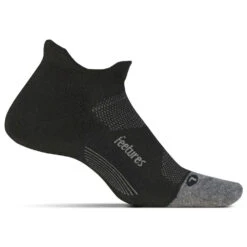 Feetures Elite Max Cushion No Show Tab Socks Black