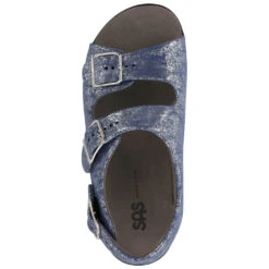 SAS Relaxed Sandal Silver Blue Leather (Women's) -Marlou Shoes Sales Shop silver blue 6
